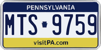 PA license plate MTS9759