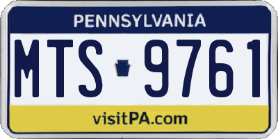 PA license plate MTS9761