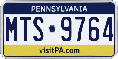 PA license plate MTS9764