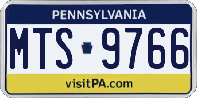 PA license plate MTS9766