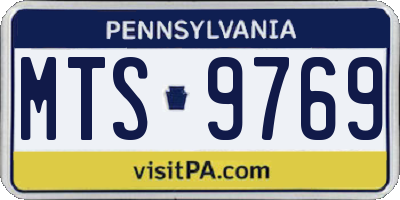 PA license plate MTS9769