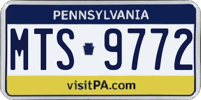 PA license plate MTS9772