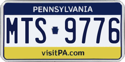 PA license plate MTS9776