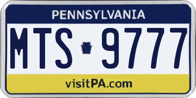 PA license plate MTS9777