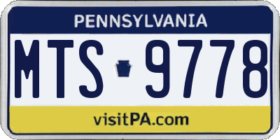 PA license plate MTS9778