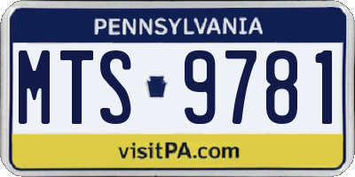 PA license plate MTS9781