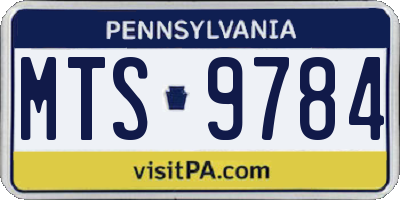 PA license plate MTS9784