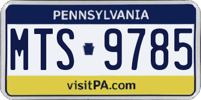 PA license plate MTS9785