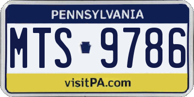 PA license plate MTS9786