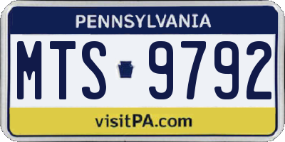 PA license plate MTS9792