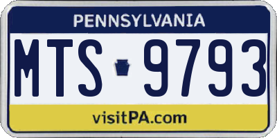 PA license plate MTS9793
