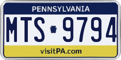 PA license plate MTS9794