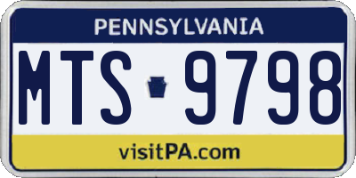 PA license plate MTS9798