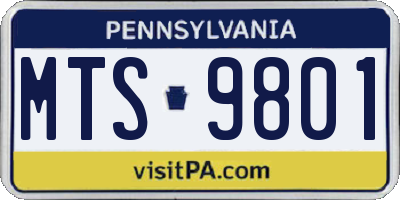 PA license plate MTS9801