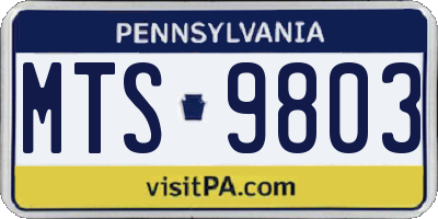 PA license plate MTS9803