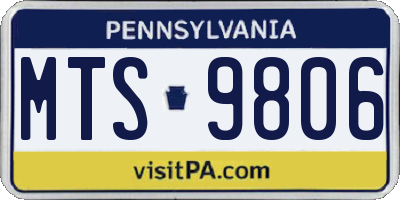 PA license plate MTS9806