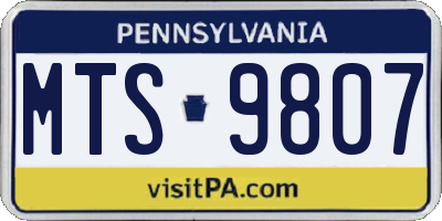 PA license plate MTS9807