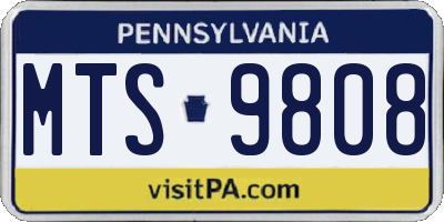 PA license plate MTS9808
