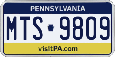 PA license plate MTS9809