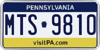 PA license plate MTS9810