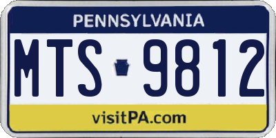 PA license plate MTS9812