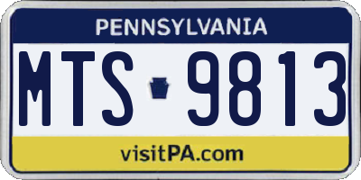 PA license plate MTS9813