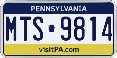 PA license plate MTS9814