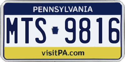 PA license plate MTS9816