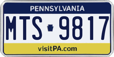 PA license plate MTS9817