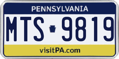 PA license plate MTS9819