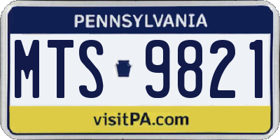 PA license plate MTS9821