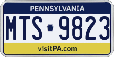 PA license plate MTS9823