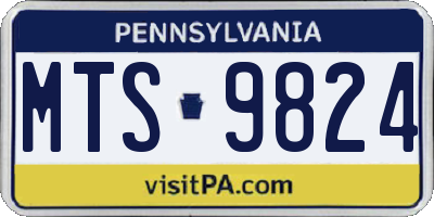 PA license plate MTS9824