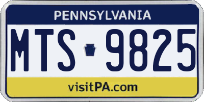 PA license plate MTS9825