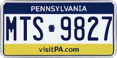 PA license plate MTS9827