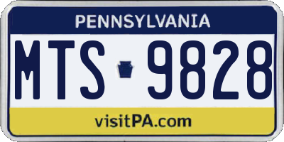 PA license plate MTS9828
