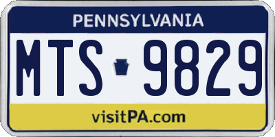 PA license plate MTS9829
