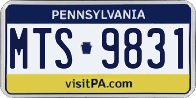 PA license plate MTS9831
