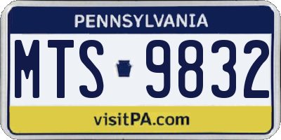 PA license plate MTS9832