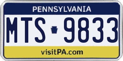 PA license plate MTS9833