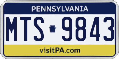PA license plate MTS9843