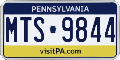 PA license plate MTS9844