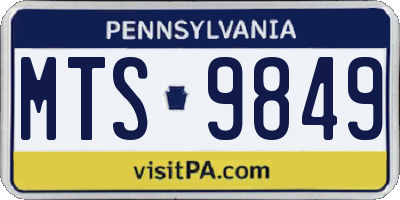 PA license plate MTS9849