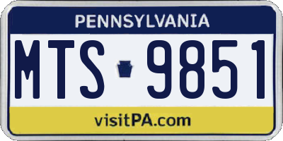 PA license plate MTS9851