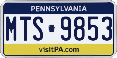PA license plate MTS9853