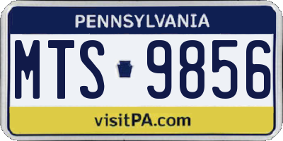 PA license plate MTS9856