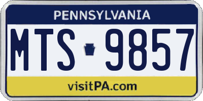 PA license plate MTS9857