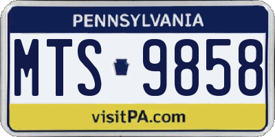 PA license plate MTS9858