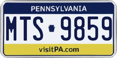 PA license plate MTS9859