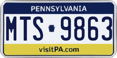 PA license plate MTS9863